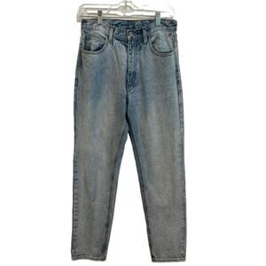 John Galt Women Jeans Denim Light Wash Mom Straight Leg Cotton Comfort Classic